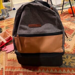 Petunia Picklebottom Gray and Tan Diaper Bag